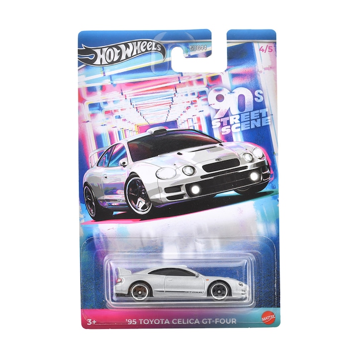 Кола Hot Wheels, Улична сцена от 90-те, '95 Toyota Celica GT-Four, 4/5, JCB60, 1:64, Сив