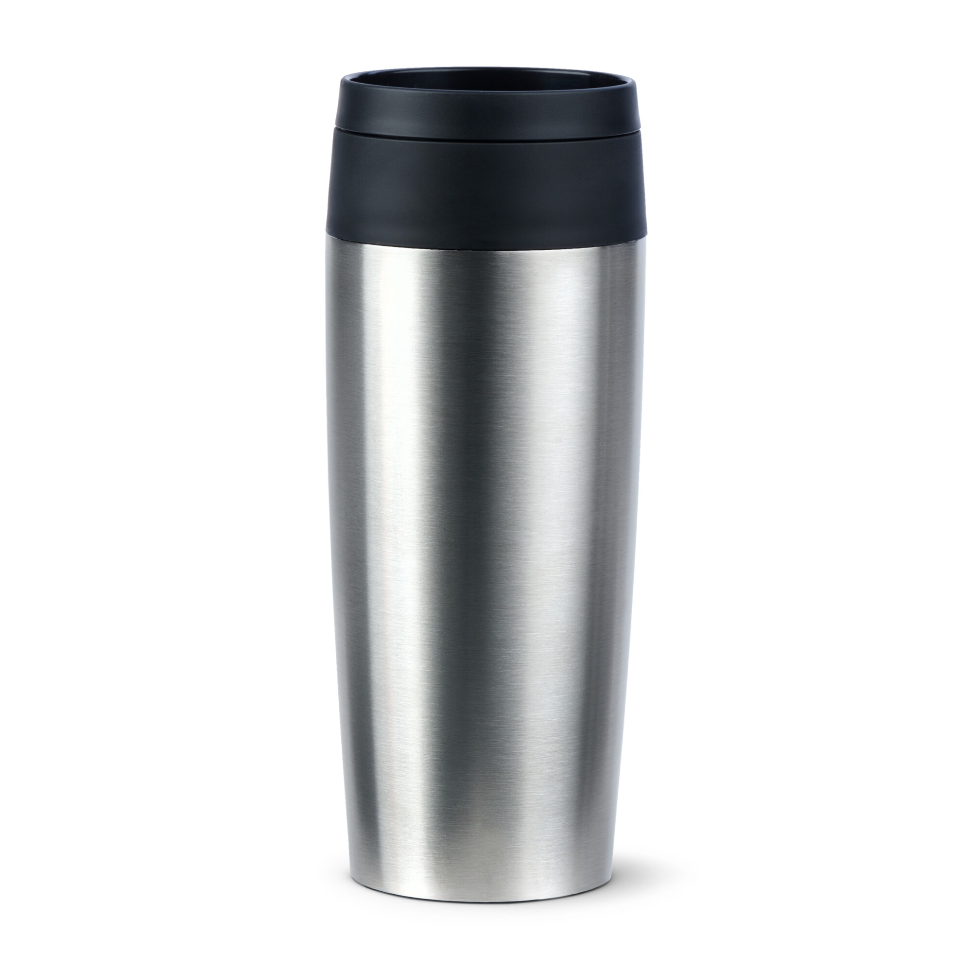 Termos calatorie Tefal Travel Mug Classic, inox, fara BPA, 100% etans, functie Quick Press, 0.36 L, argintiu