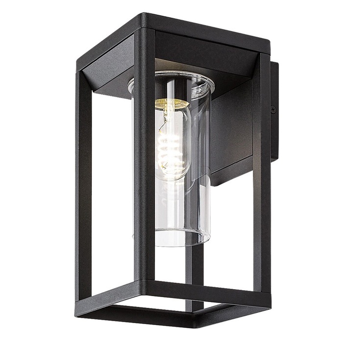 Aplica de perete exterioara ZERNEST metal, plastic, negru, transparent, E27 1x15W, IP54 RABALUX - 77086