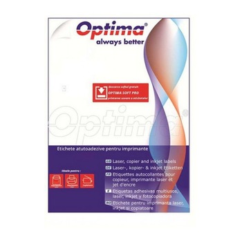 Etichete albe autoadezive 12/A4, 63,5 x 72 mm, 100 coli/top, Optima - colturi rotunjite Etichete albe autoadezive 12/A4, 63,5 x 72 mm, 100 coli/top, Optima - colturi rotunjite