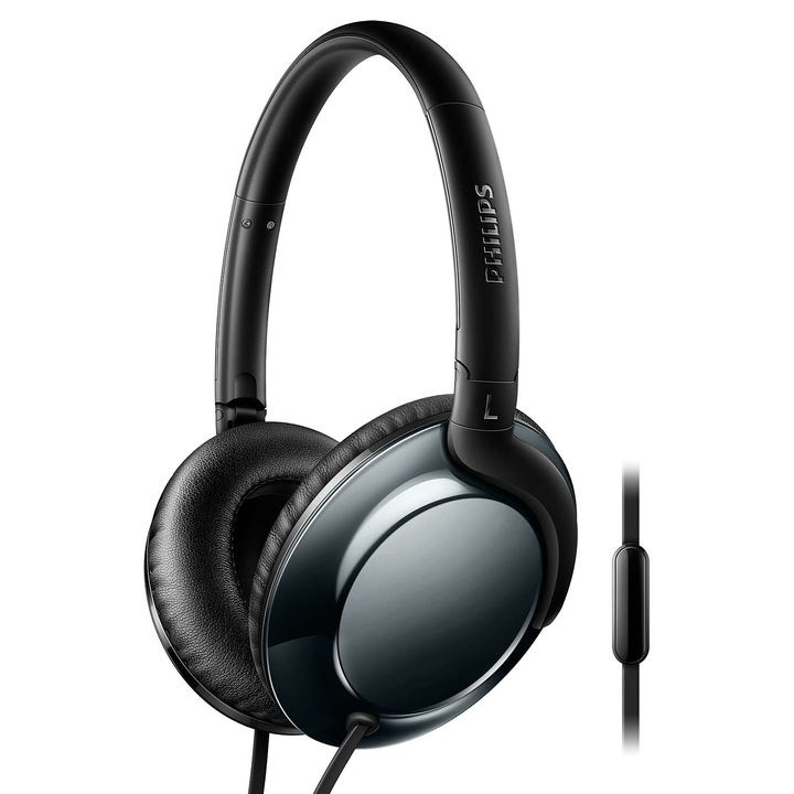 PHILIPS SHL4805DC/00 On-ear fejhallgató mikrofonnal, Fekete
