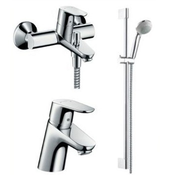 Set Hansgrohe Focus 3in1: baterie cada + bateria lavoar set de dus Set Hansgrohe Focus 3in1: baterie cada + bateria lavoar set de dus