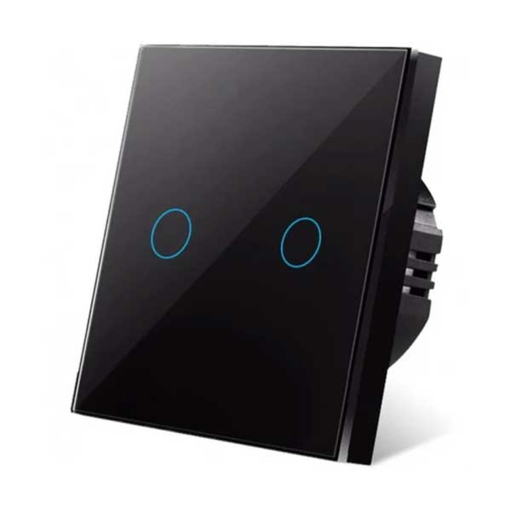 Intrerupator dublu touch Negru Classlights, Sticla Securizata, LED