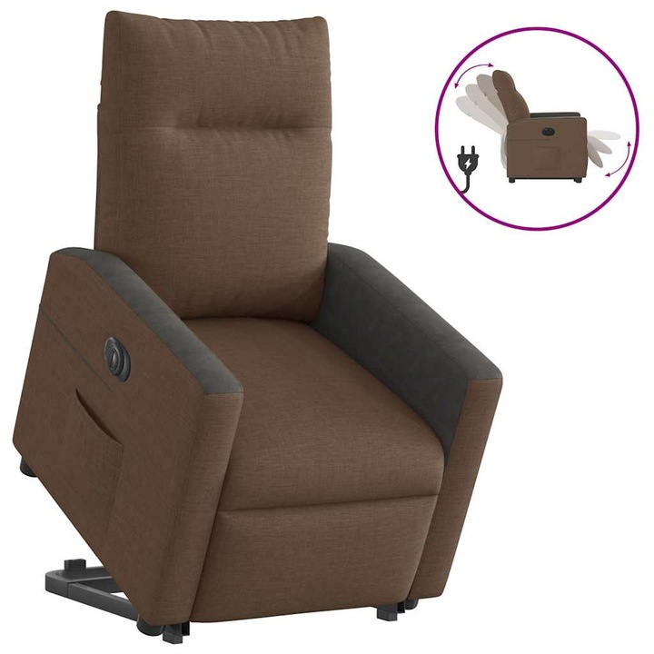 VidaXL elektromos felállást segítő barna szövet dönthető fotel 25.1 kg 3324069