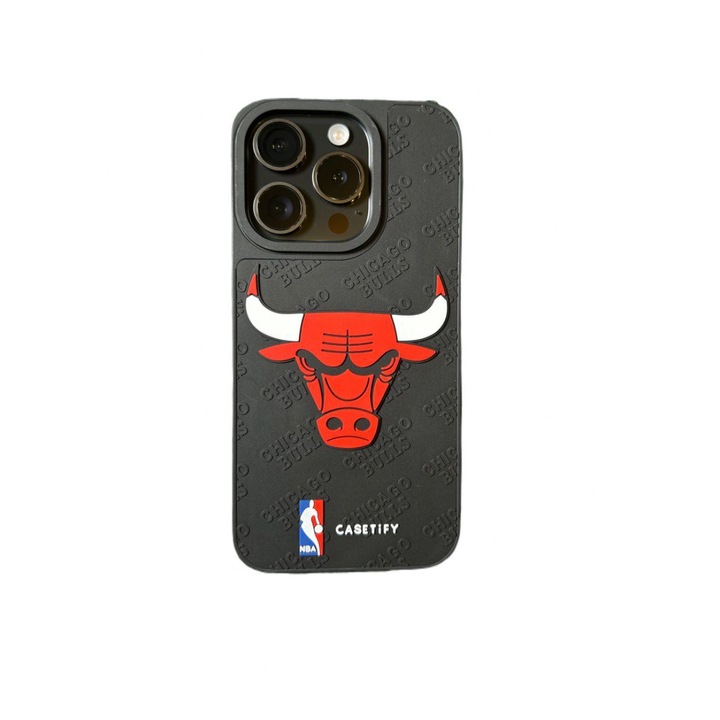 Husa telefon Chicago Bulls compatibila cu Iphone 15, negru