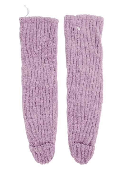Дамски чорапи, дълги чорапи, дължина до коляното, ветроустойчив дизайн, лилави, комплект от 1 чифт