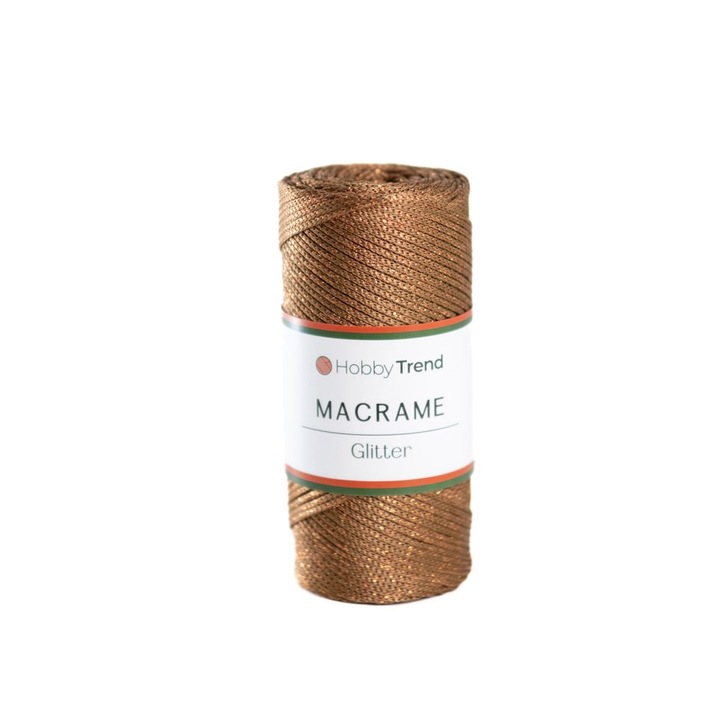 Fir Textil Hobby Trend Macrame Glitter 200C, maro, pentru crosetat si tricotat, acril, 185 m