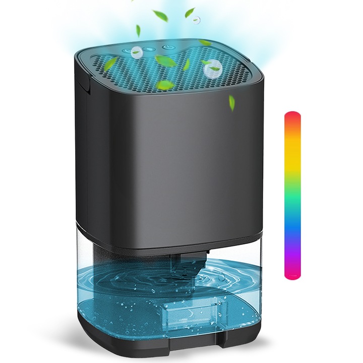 Párátlanító, Tressino, automatikus kikapcsolás, ha megtelt a víz, otthoni használatra, hordozható, 7 színű világítás, alacsony zajszint, alacsony energiafogyasztás, digitális kijelző, 1 literes víztartály