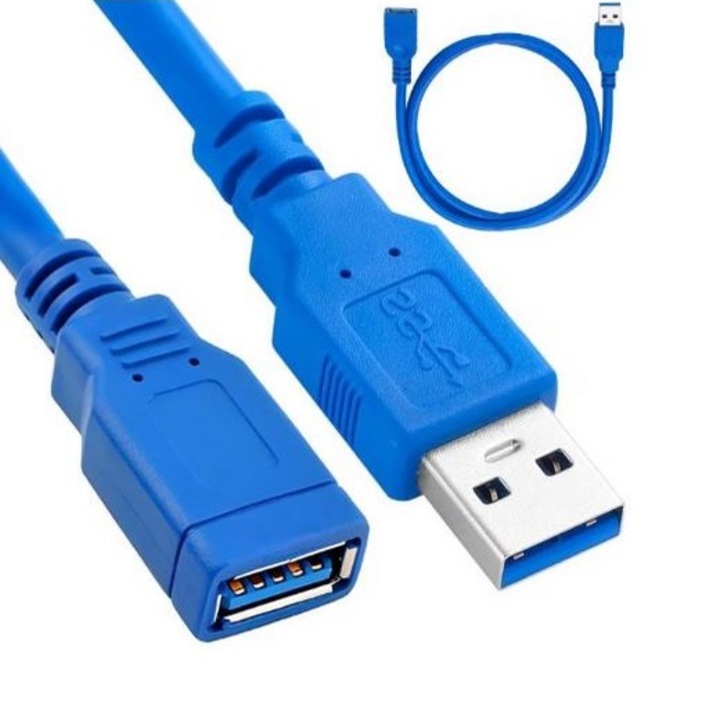 Cablu prelungire SkyTechs® usb 3.0 shielded USB 3.0 Tata la USB 3.0 Mama, 1 mt Albastru