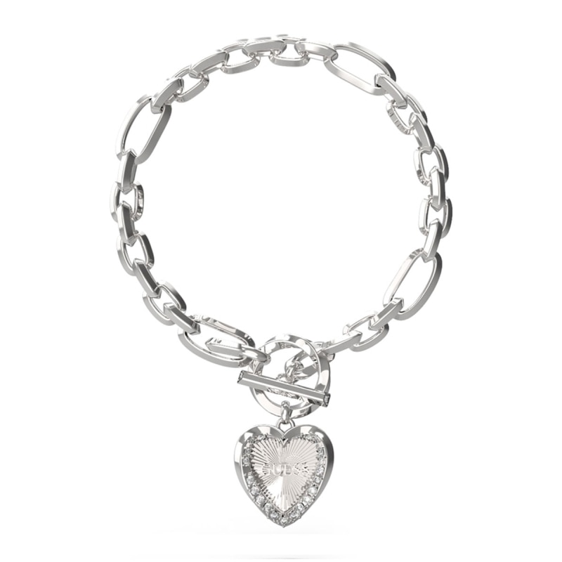 Bratara Guess Mon Amor cu cristale JUBB04599JWRH-S, Argintiu