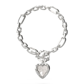 Bratara Guess Mon Amor cu cristale JUBB04599JWRH-L, Argintiu Bratara Guess Mon Amor cu cristale JUBB04599JWRH-L, Argintiu