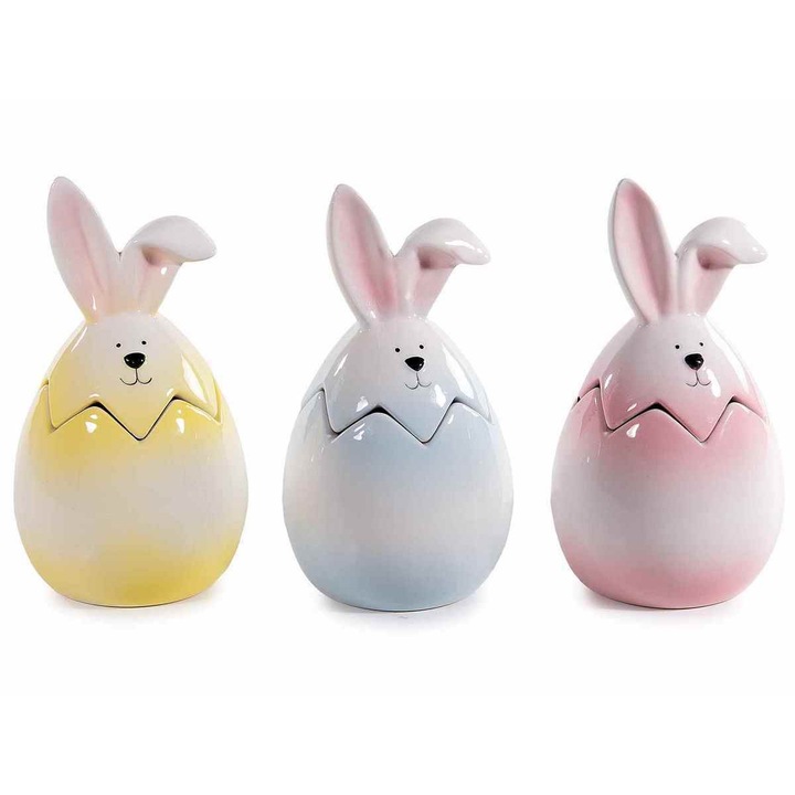 Set 3 oua decorative Paste ceramica multicolora 9x16.5 cm