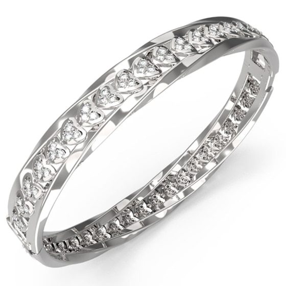 Bratara Guess Mon Amor fixa cu cristale JUBB04601JWRH-L, Argintiu