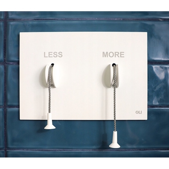 Clapeta Actionare WC, OLI, Less Is More, Compatibil Cu Koło Slim/Slim 2, Buton Rezervor Toaleta, Dublu Mecanism Spalare, Material Inox, Compatibil Cu Stelasul Incastrat, 220 x 150 x 2 mm, Alb