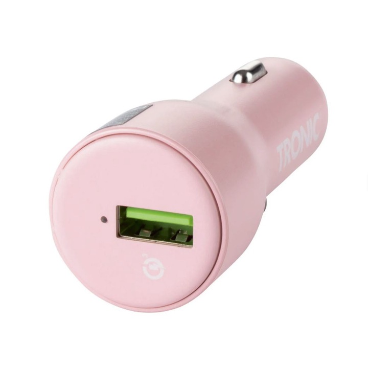 Incarcator rapid auto, 12/24V, 3.5A, Qualcomm port, roz, Tronic