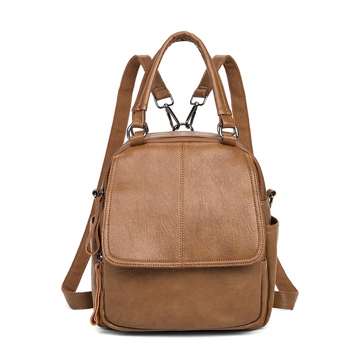 Чанта, Дамска чанта от мека кожа, модерна чанта за кръст, кафява