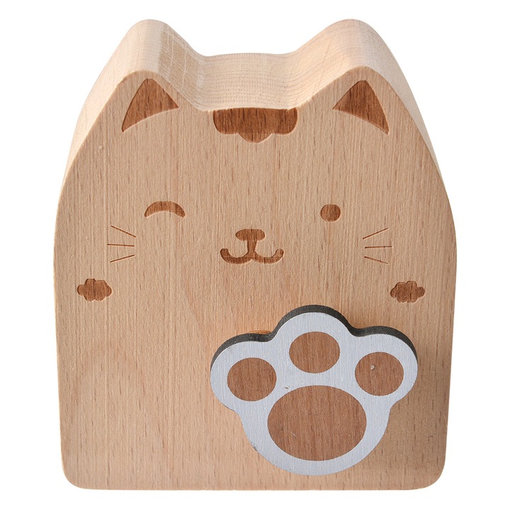 Fa zenés doboz Kitty 7x4x8 cm