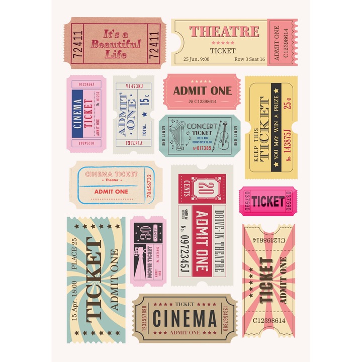 Tablou print pe canvas " Trendy-400 Bilete" 40x60 cm