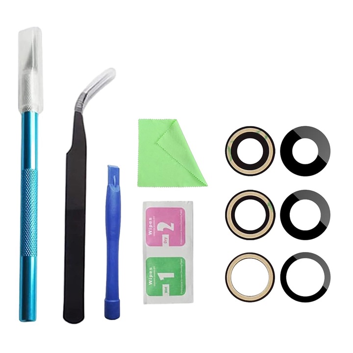 Kit de inlocuire lentila camera pentru iPhone 12 Pro Max, sticla de safir, instrumente de reparare, 6.7 inch