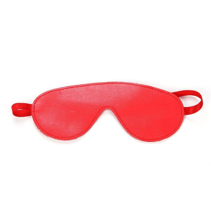 Бондидж маска за очи, Кожа, Червен
