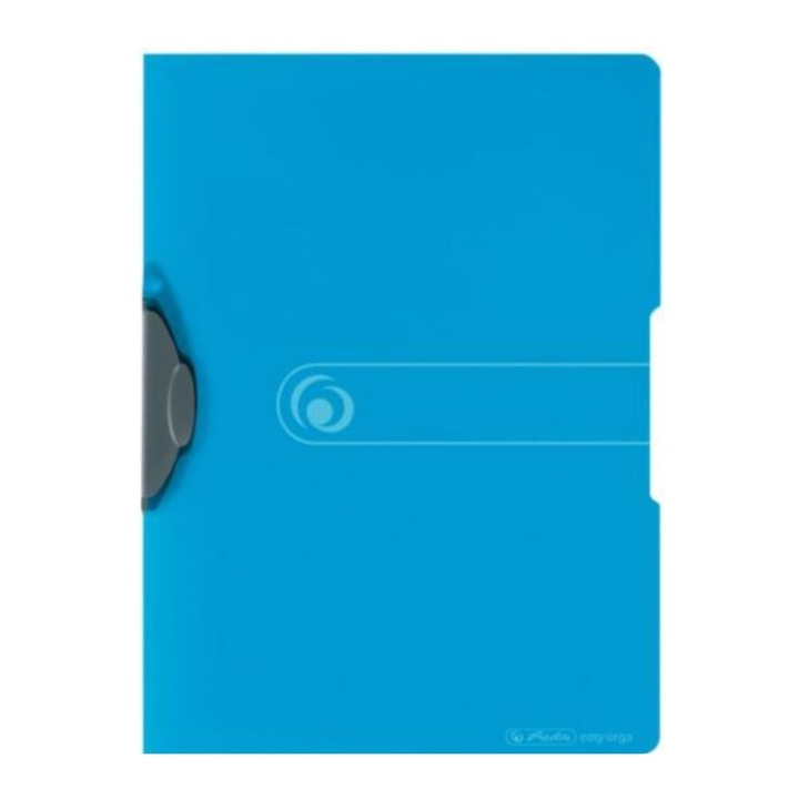 Dosar cu clips PP A4 transparent Herlitz - albastru