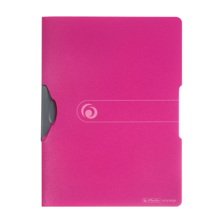 Dosar cu clips PP A4 transparent Herlitz - roz