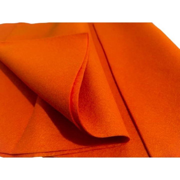 Fetru/pasla din lana, moale 1mm, 40% lana-60% viscoza, 50*180cm portocaliu simplu