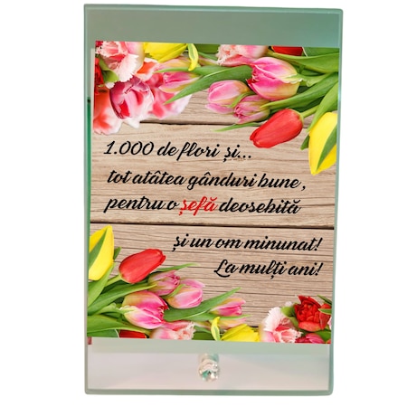 Plachetă din sticlă pentru șefă