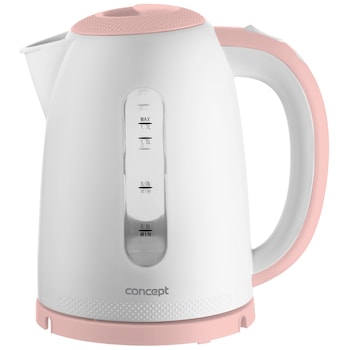 Fierbator Concept RK2332, 2200W, 1.7 l, inchidere automata, Alb/Roz Fierbator Concept RK2332, 2200W, 1.7 l, inchidere automata, Alb/Roz