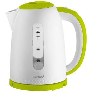 Fierbator Concept RK2334, 2200W,1.7 l, inchidere automata, Alb/Verde Fierbator Concept RK2334, 2200W,1.7 l, inchidere automata, Alb/Verde