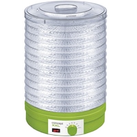 Deshidrator de alimente Concept SO1025, 245W, 12 tavi, diametru tava 32cm, ventilator, temperatura 35-70 70°, Verde