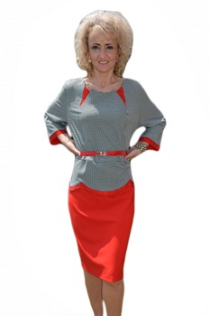 Rochie chic cu aspect de costum,D&J Exclusive, Rosu/Alb Rochie chic cu aspect de costum,D&J Exclusive, Rosu/Alb