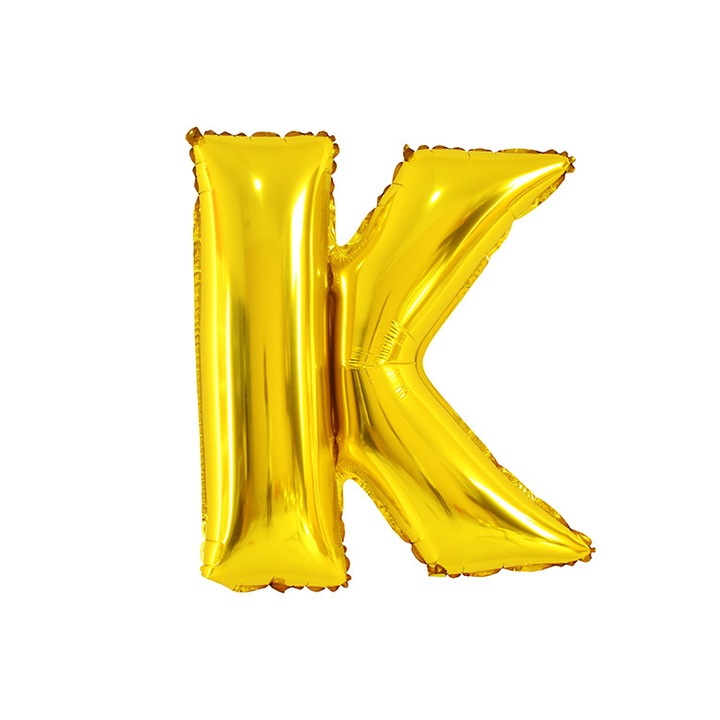 Arany betűs lufi, 16 colos, alufóliából, születésnapi party dekorációval