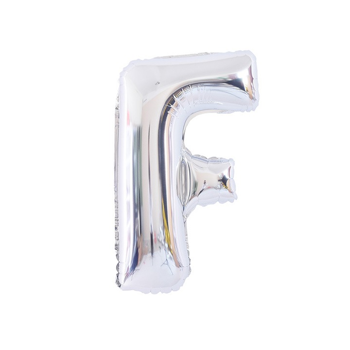 Ezüst betűs lufi, 16 colos, alufóliából, születésnapi party dekorációval