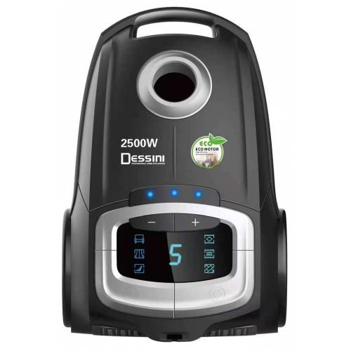 Aspirator Selani Italy 2500W cu filtru de aer HEPA si LED Display, super Silentios 7.5M raza de lucru, 6 nivele de Filtrare aer, Negru