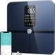 Cantar Inteligent Profesional FitVibe™, 15 Indicatori Corporali, Ecran Digital XXL, 24 Utilizatori, 8 Senzori, 180kg Greutate Maxima, Tehnologie BIA, Urmarire Evolutie, Sincronizare iOS/Android, Bluetooth, Negru