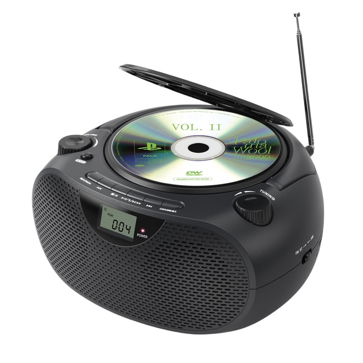 DVD и Blu-ray плейър, FM, CD, Bluetooth 5.0, Hi-Fi качество на звука, издръжлив, черен
