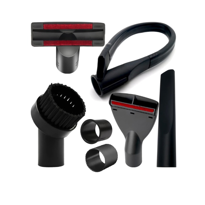 Комплект от 7 аксесоара/четки PAA-home®, съвместими с прахосмукачки Karcher: WD 3, WD 2, WD 4 Parkside: PNTS 1250, PNTS 1500, PDW 12 A1, PWD 25 A1 Bosch: GAS 15 L, GAS 20L SFC, GAS 25 със съединителна тръба 35 мм и 32 мм