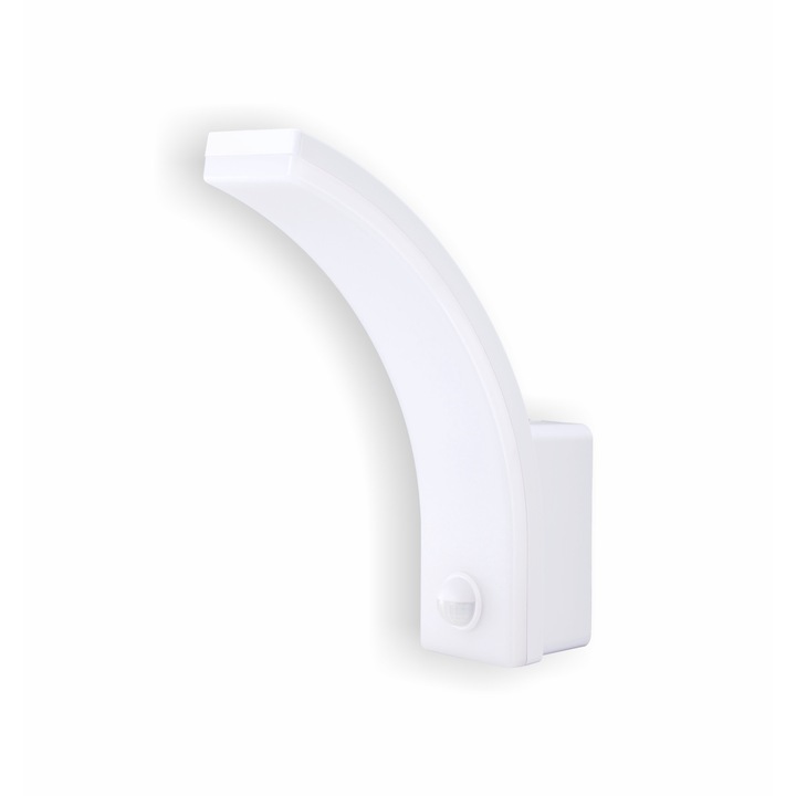 Aplica de exterior 20W 1700lm alba 4000K lumina naturala IP65 cu senzor de miscare, distanta de detectie maxim 9m