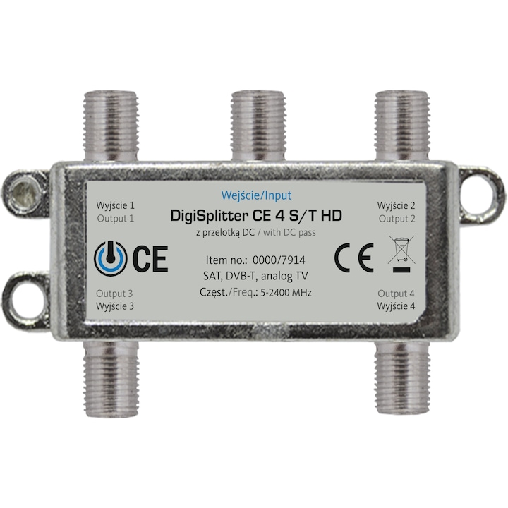 TV jelelosztó, TechniSat, 5-2400 MH, 4 kimenet