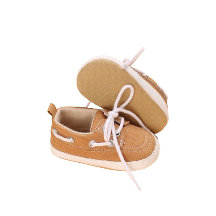 Бебешки обувки за момчета, кафяви, удобни и елегантни, първокласни материали, за първи стъпки