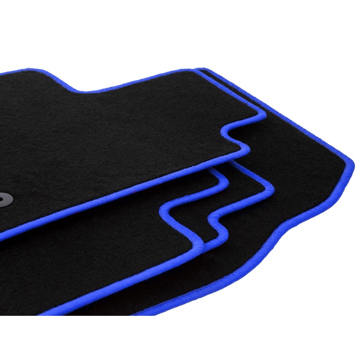 Комплект стелки, 4 броя, стелки, за: Mini Clubman F-54 (2015-) черен със сини лайстни, Wielganizator