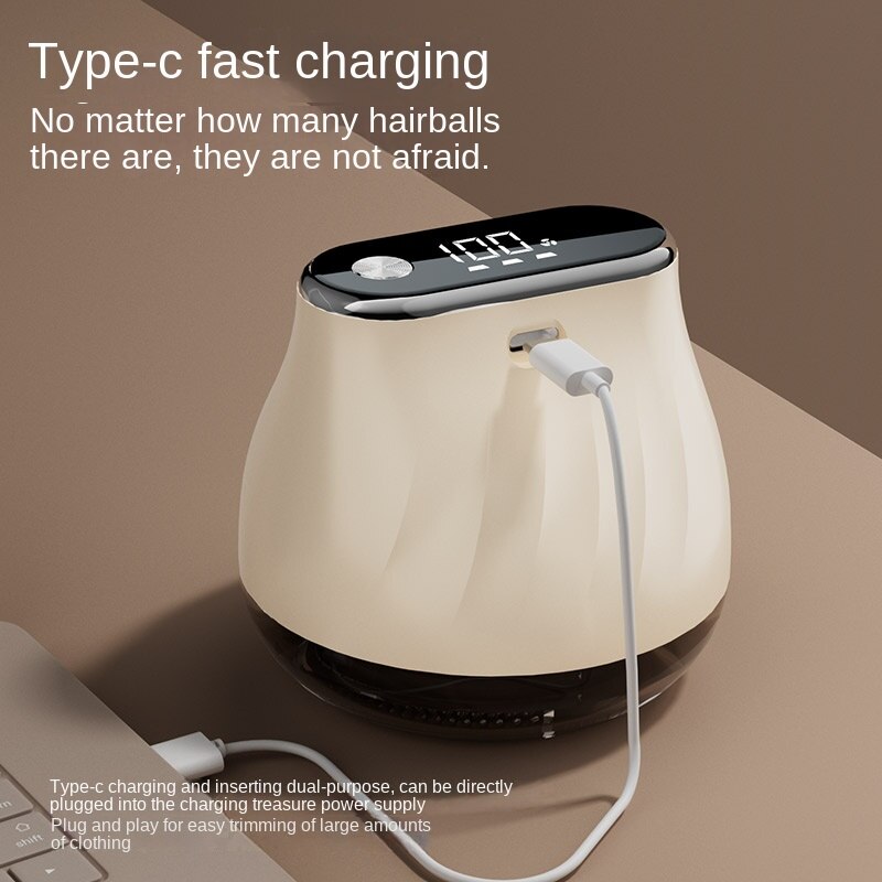 Aparat de scame Lingo, portabil, capacitate 130ml, LED, USB, bej/negru, pentru casa si calatorii