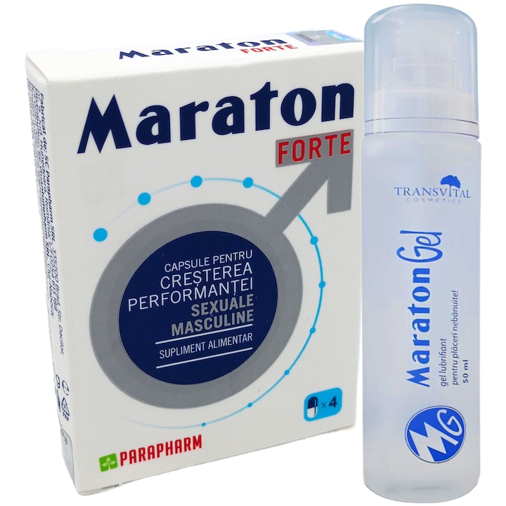 Pachet Maraton Forte (4 capsule + gel lubrifiant 50ml), pentru cresterea performantelor sexuale, Quantum Pharm