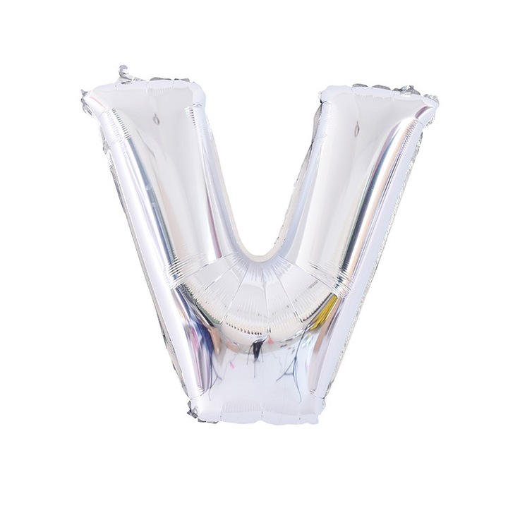 Ezüst betűs lufi, 16 colos, alufóliából, születésnapi party dekorációval