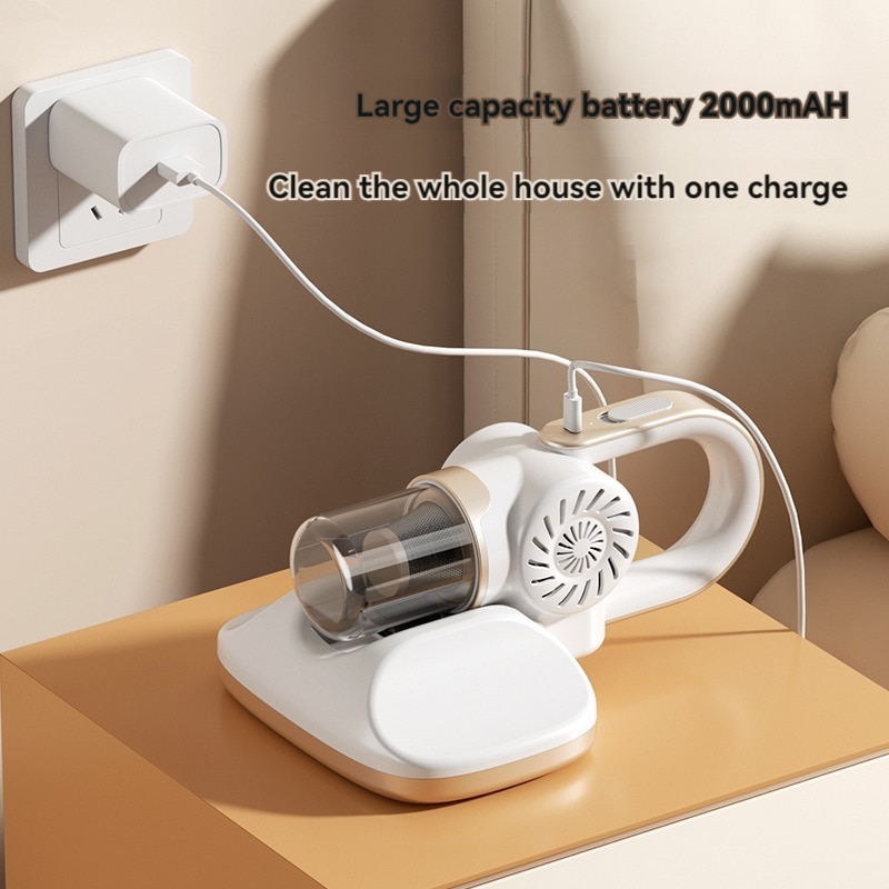 Aspirator fara fir, 120W, sterilizare UVC, 8500Pa, capacitate cupa de praf 260ml, 2000mAh, potrivit pentru lucrari de curatenie casnica, alb