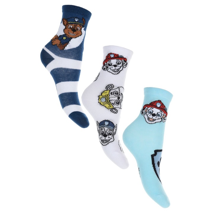 Fiu zoknik, Paw Patrol, 3 darabos csomag, szines, Többszínű