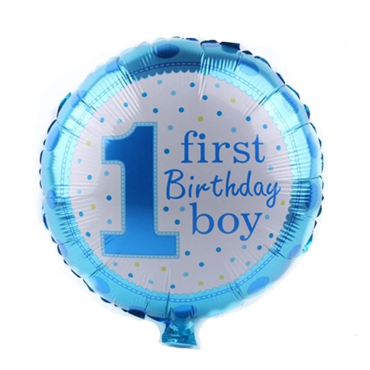 Balon folie aniversare 1 an baiat, First birthday boy
