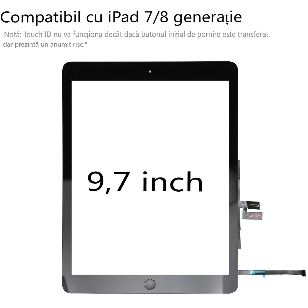 Kit de inlocuire ecran pentru iPad 6th Gen, 9.7 inch, cu buton
