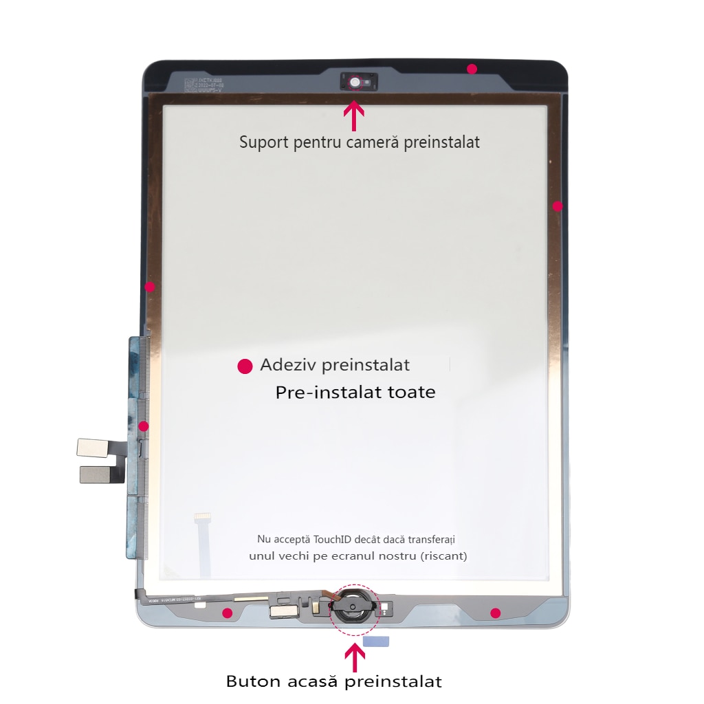 Kit de inlocuire ecran pentru iPad 6th Gen, 9.7 inch, cu buton